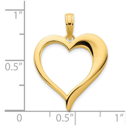 14k Yellow Gold  Open Heart Pendant