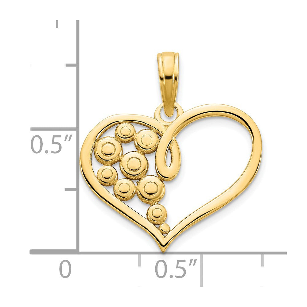 14k Yellow Gold  Fancy Heart Pendant