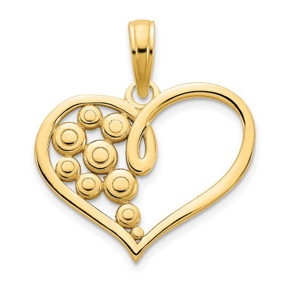 14k Yellow Gold  Fancy Heart Pendant