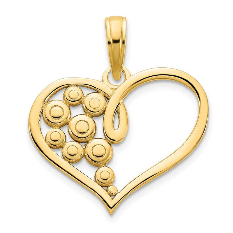 14k Yellow Gold  Fancy Heart Pendant