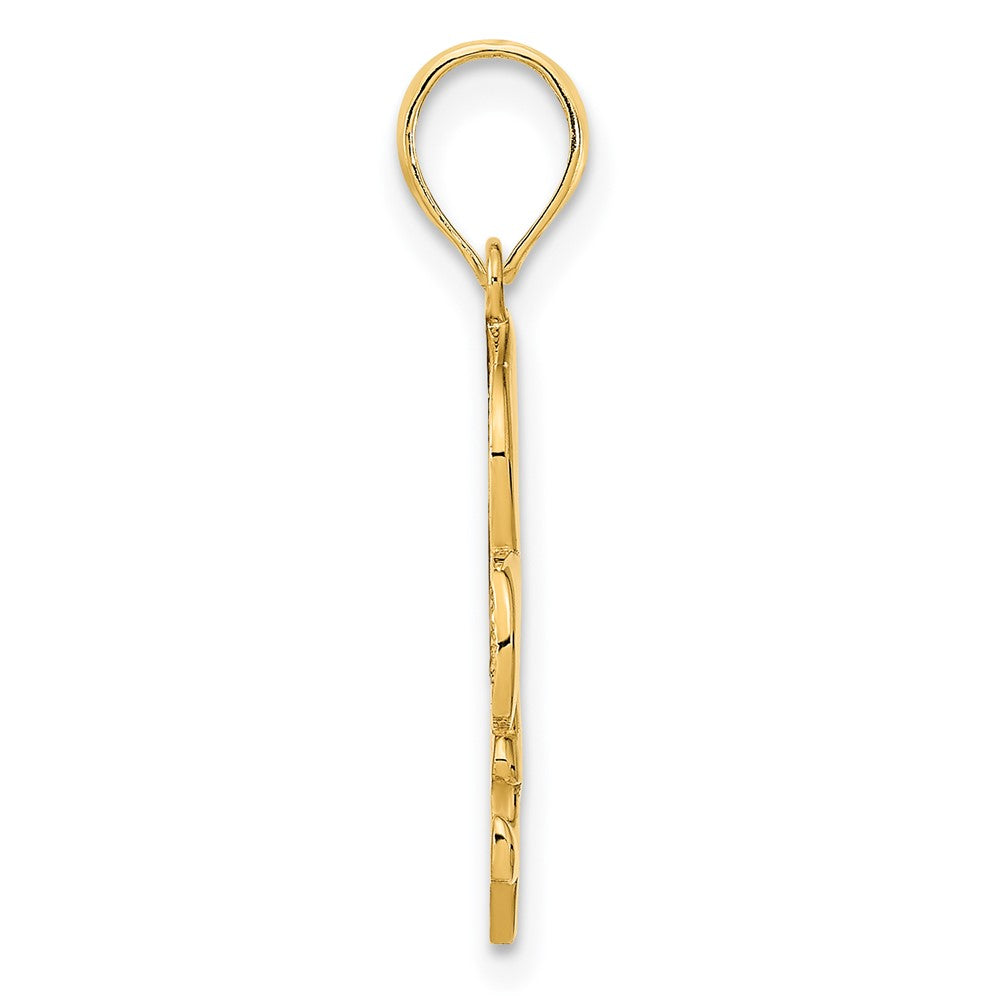 14k Yellow Gold Fleur de Lis Pendant