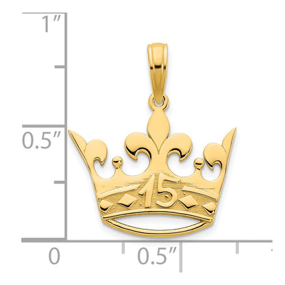 14k Yellow Gold 15 Crown Pendant