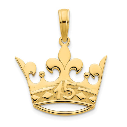14k Yellow Gold 15 Crown Pendant