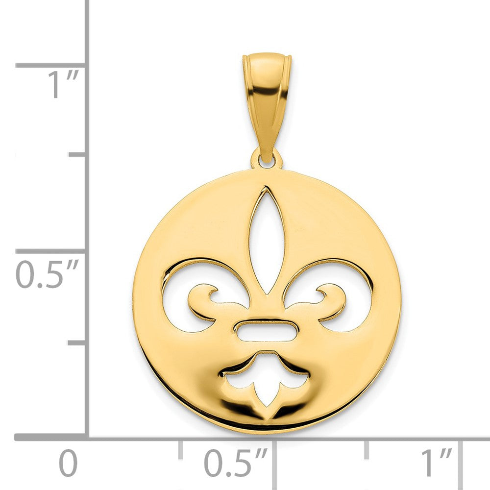 14k Yellow Gold Fleur de Lis Pendant