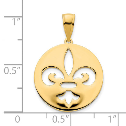 14k Yellow Gold Fleur de Lis Pendant