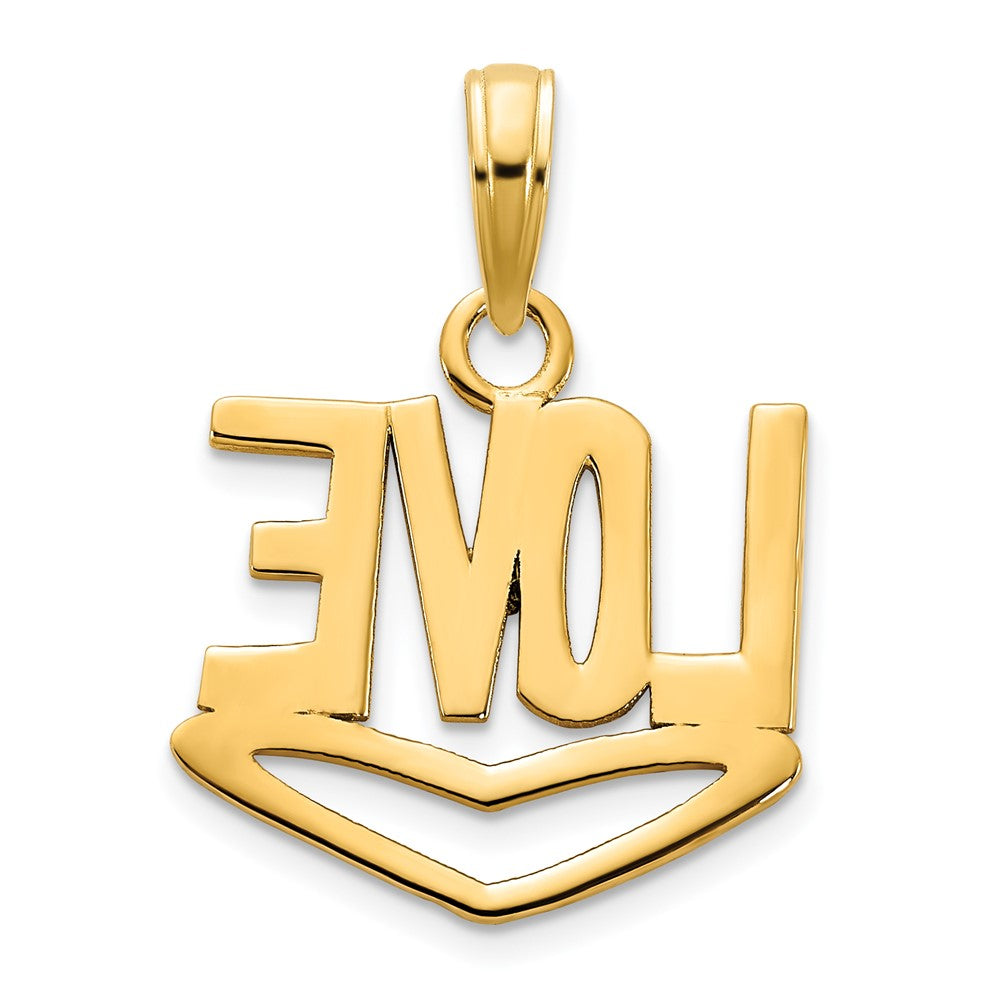 14k Yellow Gold LOVE w/Heart Pendant