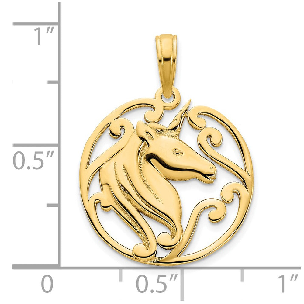 14k Yellow Gold Unicorn Pendant