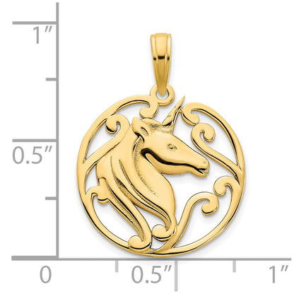 14k Yellow Gold Unicorn Pendant