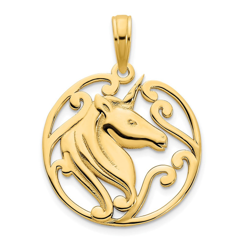 14k Yellow Gold Unicorn Pendant