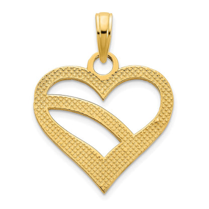 14k Yellow Gold Fancy Heart Pendant