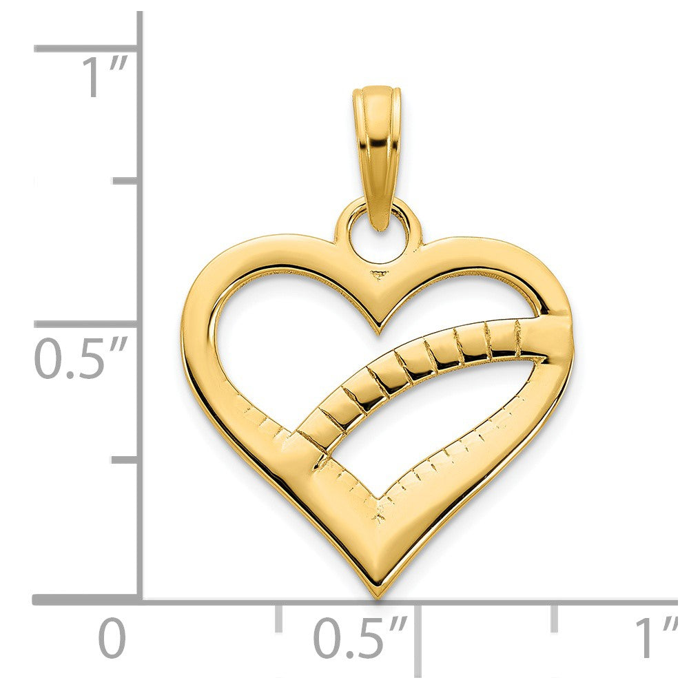 14k Yellow Gold Fancy Heart Pendant