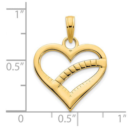 14k Yellow Gold Fancy Heart Pendant