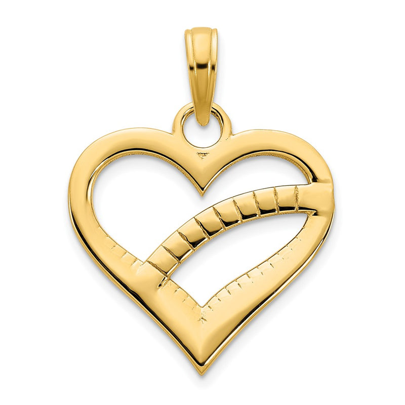 14k Yellow Gold Fancy Heart Pendant