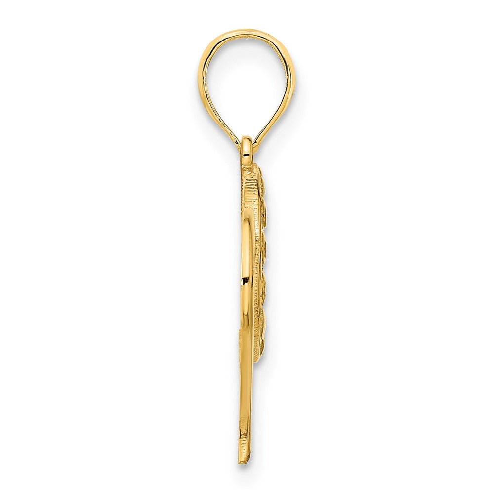 14k Yellow Gold Fancy Heart Pendant