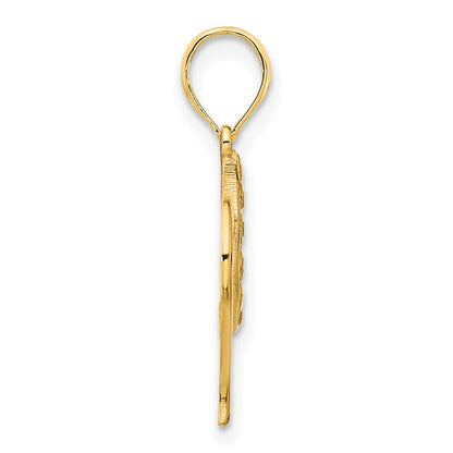 14k Yellow Gold Fancy Heart Pendant