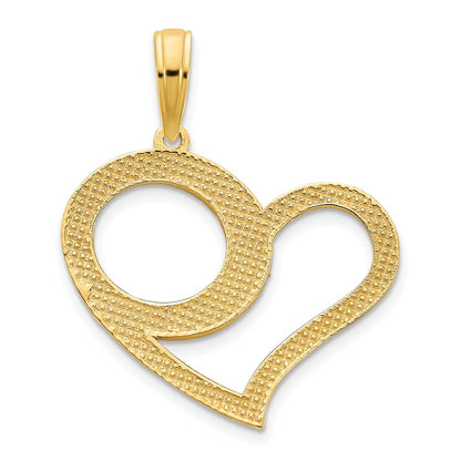 14k Yellow Gold Fancy Heart Pendant