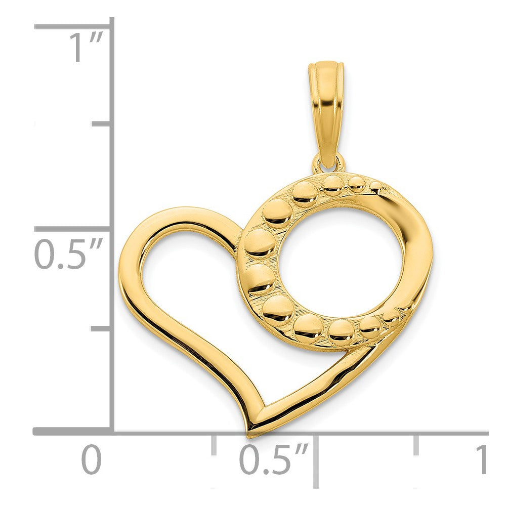 14k Yellow Gold Fancy Heart Pendant