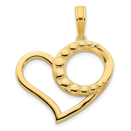 14k Yellow Gold Fancy Heart Pendant