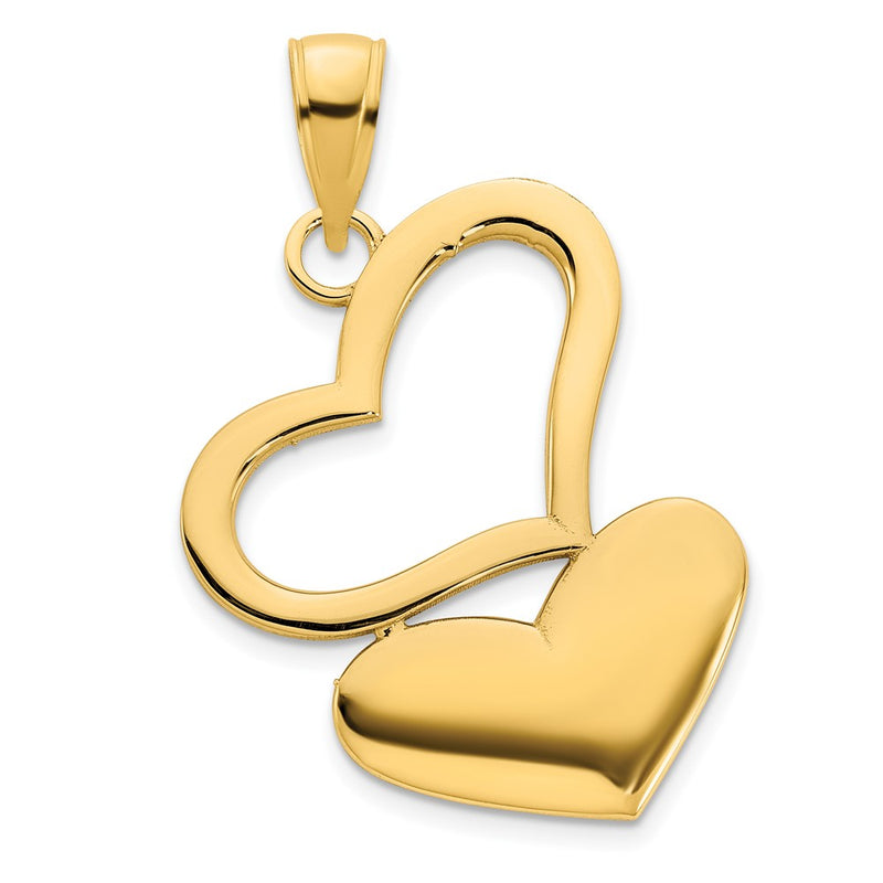14k Yellow Goldy Hearts Pendant