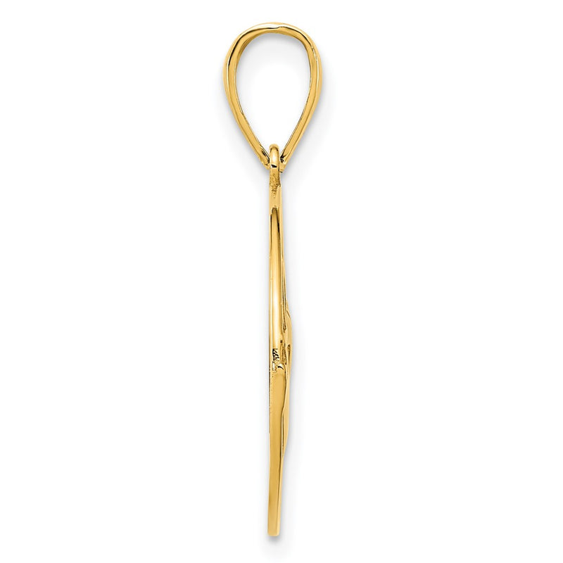 14k Yellow Gold Claddagh Circle Pendant