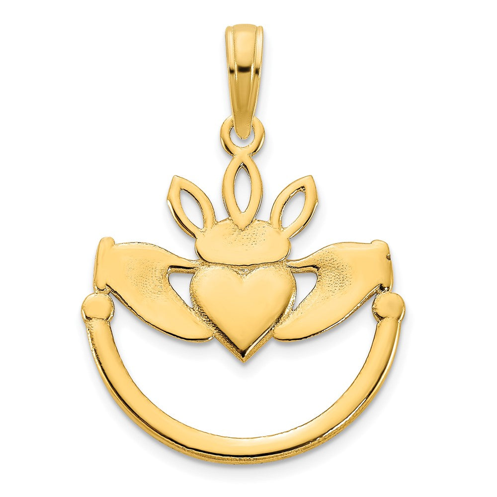 14k Yellow Gold Claddagh Pendant