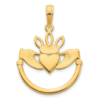 14k Yellow Gold Claddagh Pendant