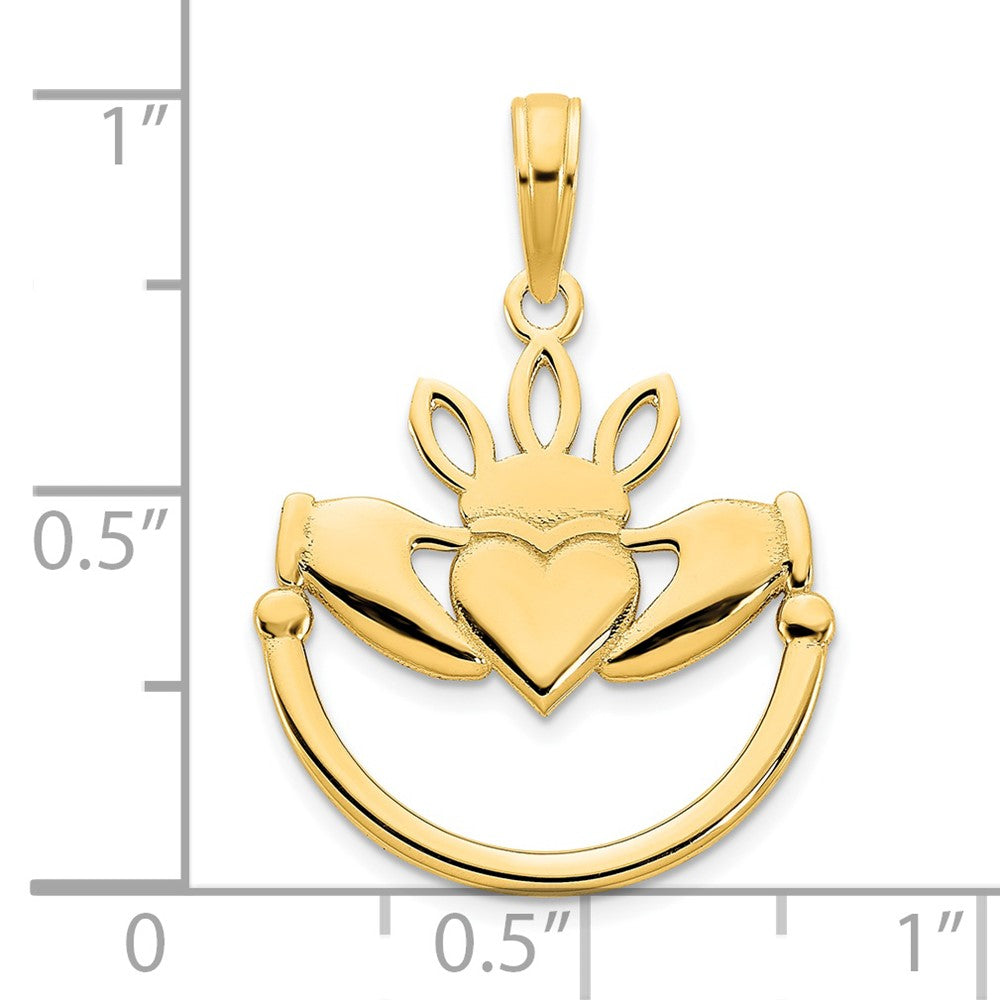 14k Yellow Gold Claddagh Pendant
