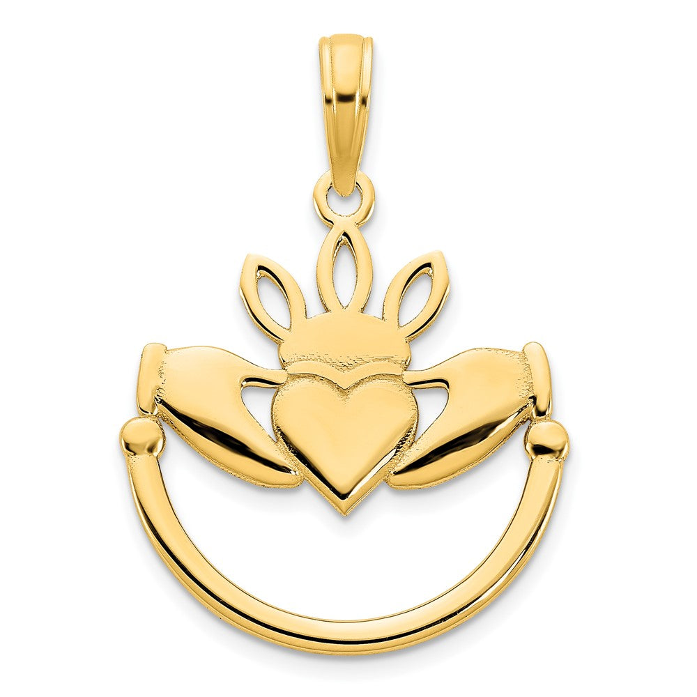 14k Yellow Gold Claddagh Pendant