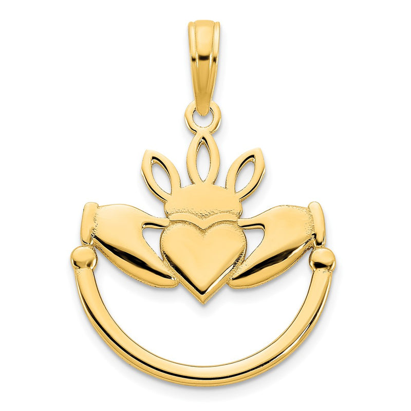 14k Yellow Gold Claddagh Pendant