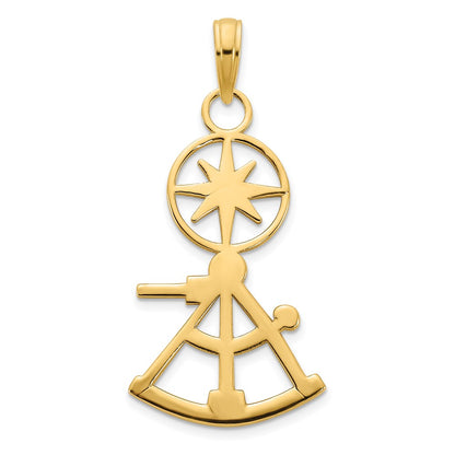 14k Yellow Gold Compass Pendant