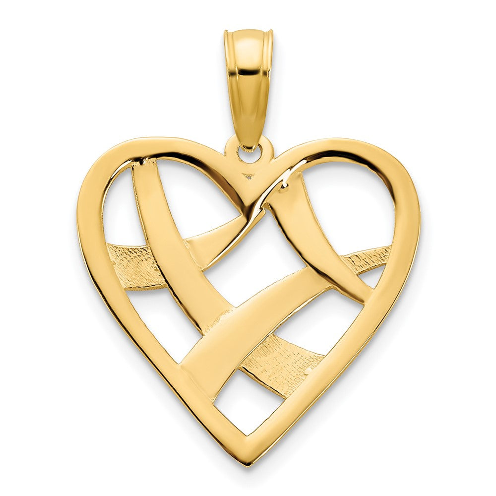 14k Yellow Gold Fancy Heart Charm