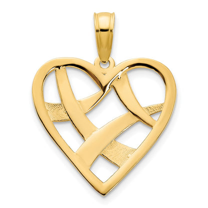 14k Yellow Gold Fancy Heart Charm