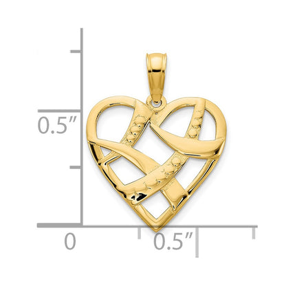 14k Yellow Gold Fancy Heart Charm