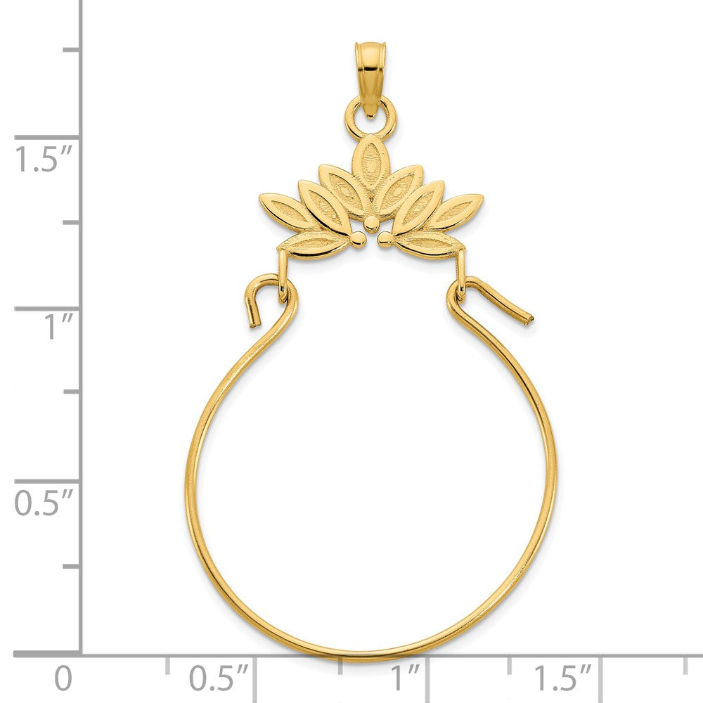 14k Yellow Gold Fancy Charm Holder Pendant