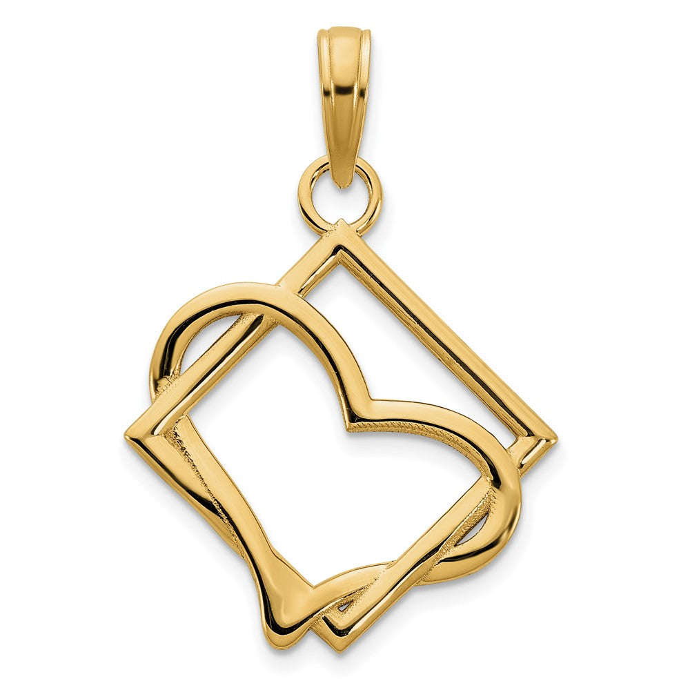 14k Yellow Gold Fancy Heart Pendant