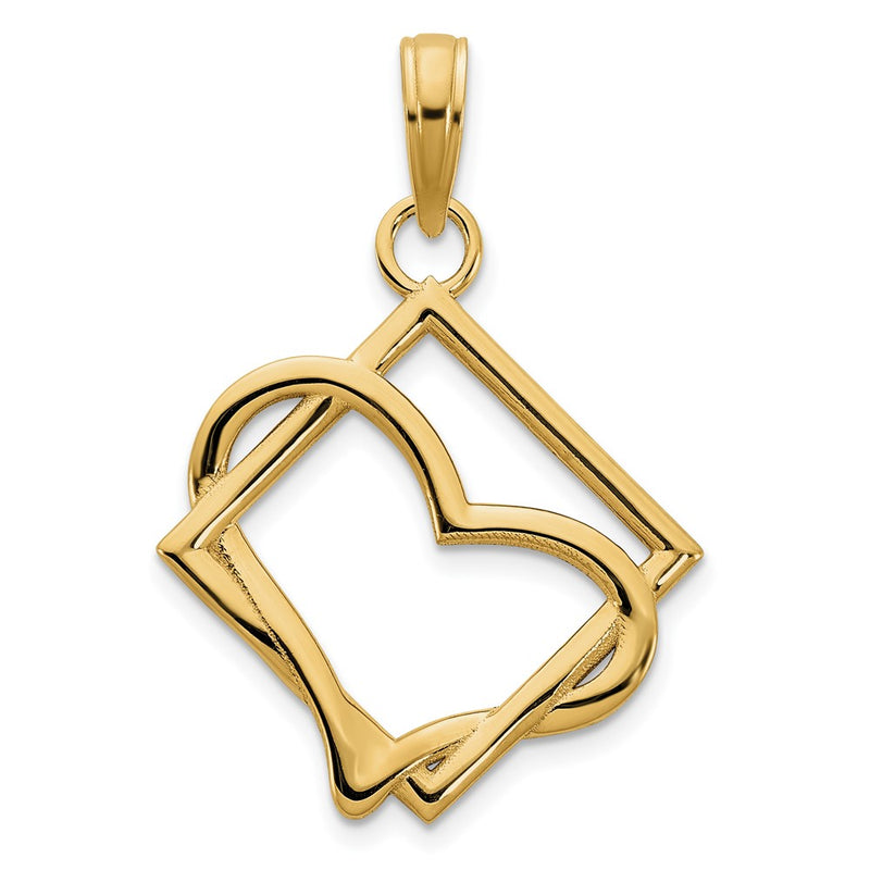 14k Yellow Gold Fancy Heart Pendant
