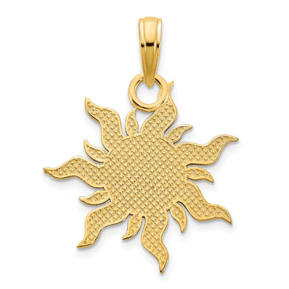 14k Yellow Gold Epoxy I LOVE MY SUNSHINE Sun Pendant