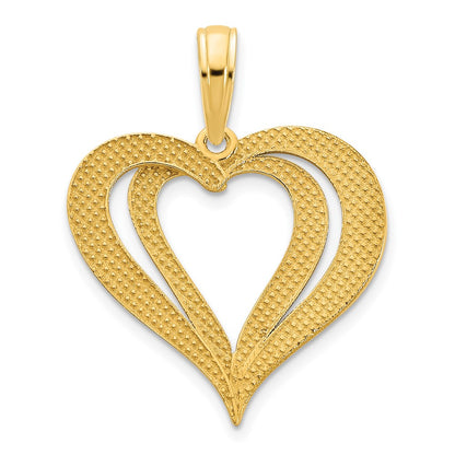 14k Yellow Goldy Fancy Heart Pendant