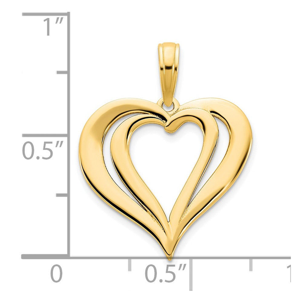 14k Yellow Goldy Fancy Heart Pendant