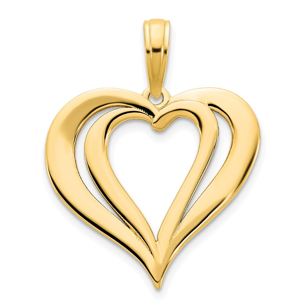 14k Yellow Goldy Fancy Heart Pendant