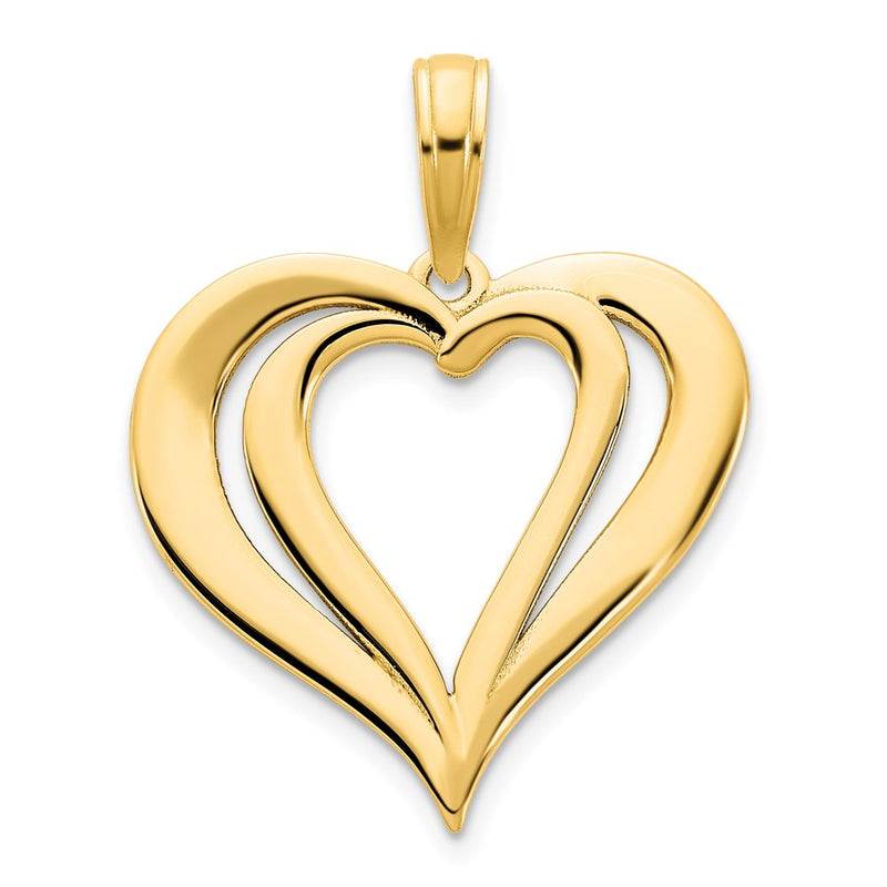 14k Yellow Goldy Fancy Heart Pendant