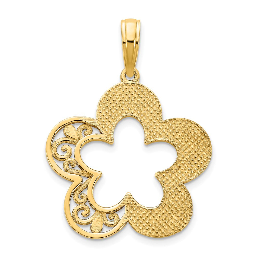 14k Yellow Gold Flower Pendant