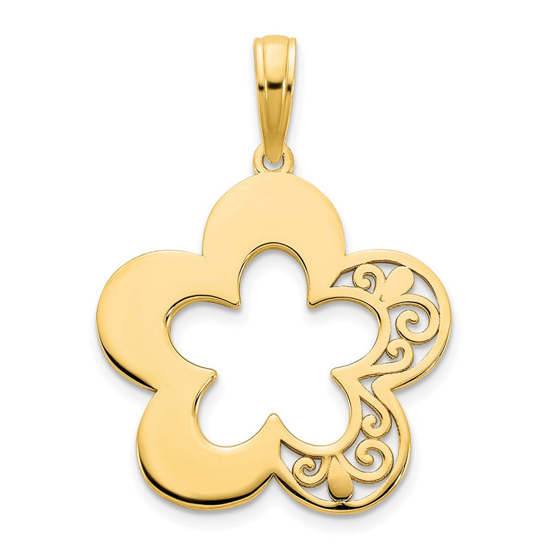14k Yellow Gold Flower Pendant