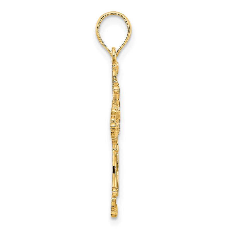 14k Yellow Gold Fancy Cross Charm