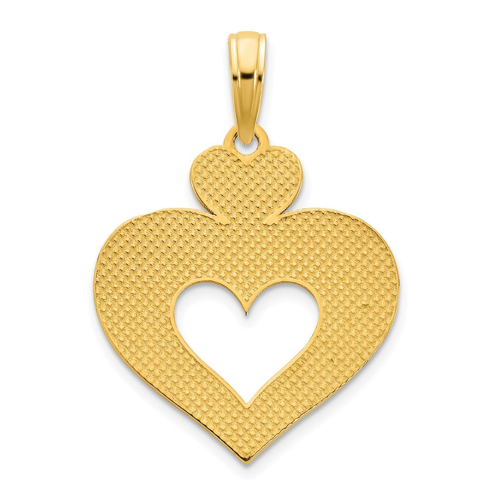 14k Yellow Goldy Cut Out Heart Pendant