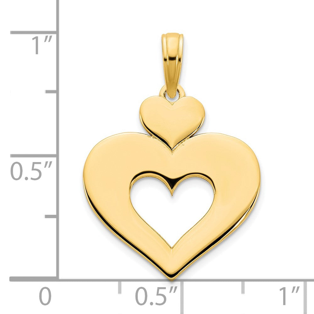 14k Yellow Goldy Cut Out Heart Pendant