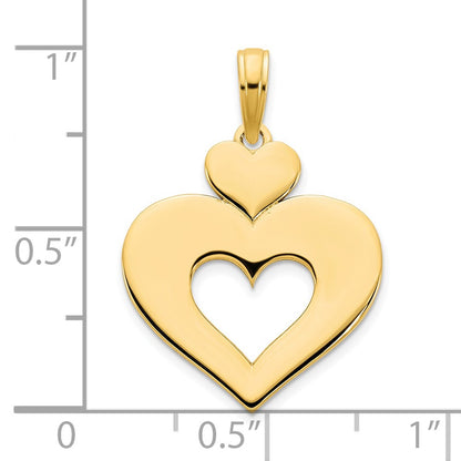 14k Yellow Goldy Cut Out Heart Pendant
