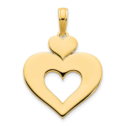 14k Yellow Goldy Cut Out Heart Pendant