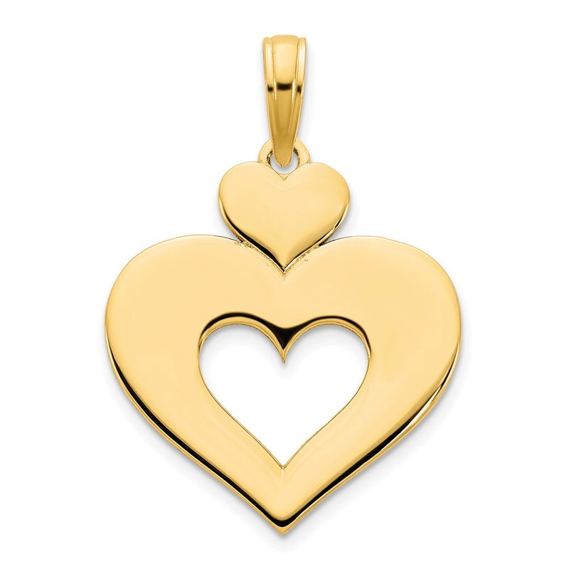 14k Yellow Goldy Cut Out Heart Pendant