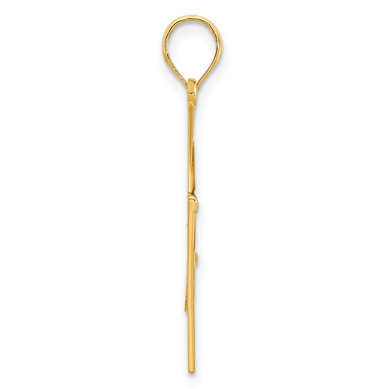 14k Yellow Gold Epoxy Graduation Cap and Diploma Pendant